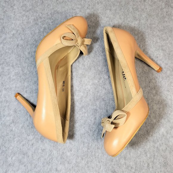 * So Me Nude Pump With A Bow On Vamp & 3 1/2 Inch Heel - Picture 8 of 8